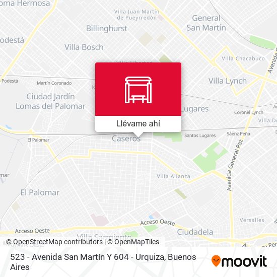 Mapa de 523 - Avenida San Martín Y 604 - Urquiza