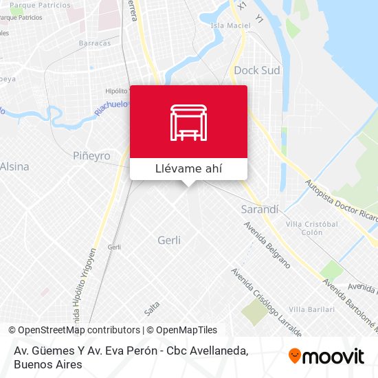 Mapa de Av. Güemes Y Av. Eva Perón - Cbc Avellaneda