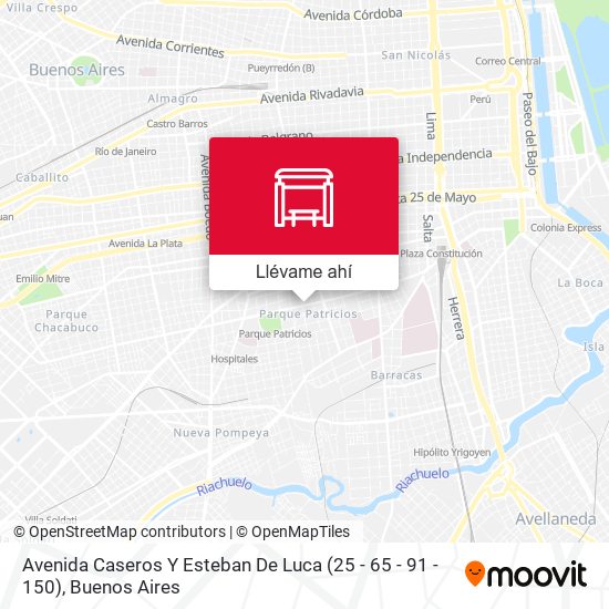 Mapa de Avenida Caseros Y Esteban De Luca (25 - 65 - 91 - 150)