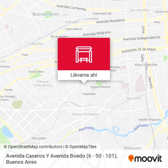 Mapa de Avenida Caseros Y Avenida Boedo (6 - 50 - 101)