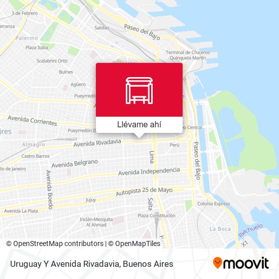 Mapa de Uruguay Y Avenida Rivadavia