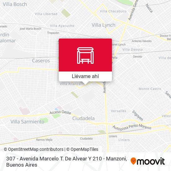 Mapa de 307 - Avenida Marcelo T. De Alvear Y 210 - Manzoni