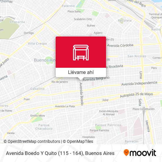 Mapa de Avenida Boedo Y Quito (115 - 164)