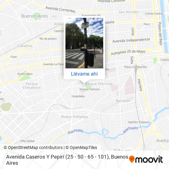 Mapa de Avenida Caseros Y Pepirí (25 - 50 - 65 - 101)
