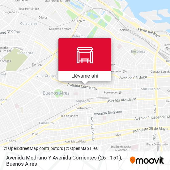 Mapa de Avenida Medrano Y Avenida Corrientes (26 - 151)