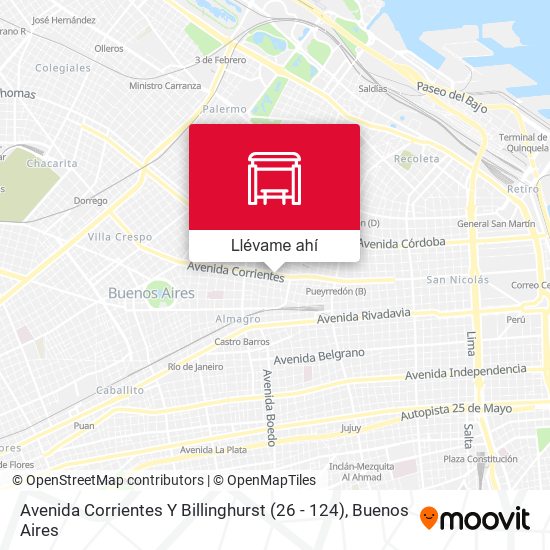 Mapa de Avenida Corrientes Y Billinghurst (26 - 124)