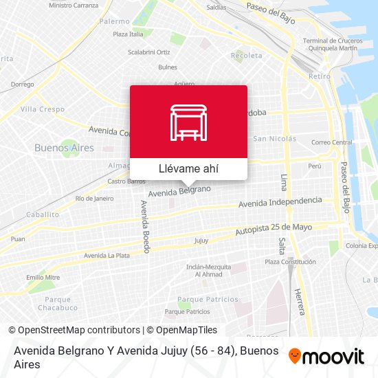 Mapa de Avenida Belgrano Y Avenida Jujuy (56 - 84)