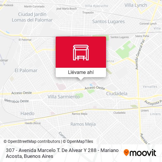 Mapa de 307 - Avenida Marcelo T. De Alvear Y 288 - Mariano Acosta