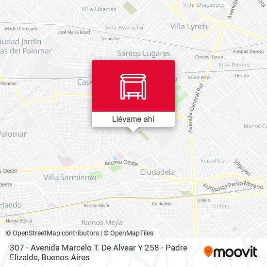 Mapa de 307 - Avenida Marcelo T. De Alvear Y 258 - Padre Elizalde