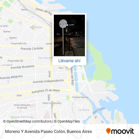 Mapa de Moreno Y Avenida Paseo Colón