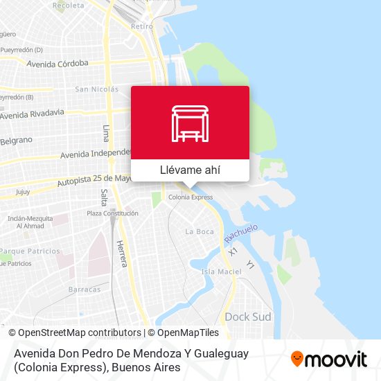 Mapa de Avenida Don Pedro De Mendoza Y Gualeguay (Colonia Express)