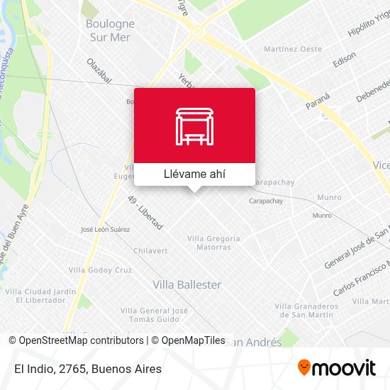 Cómo llegar a El Indio, 2765 en San Isidro en Colectivo o Tren?