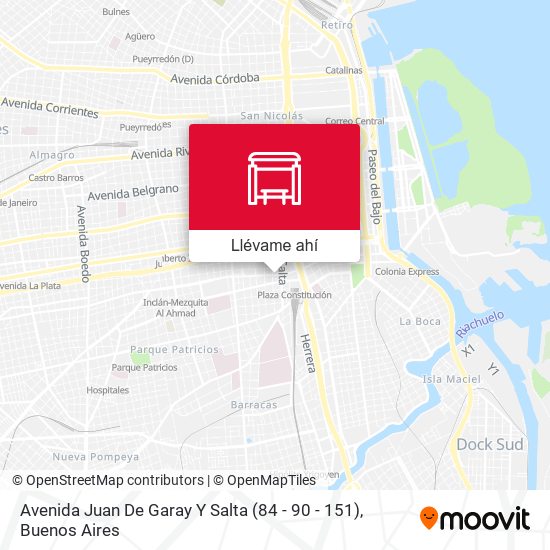 Mapa de Avenida Juan De Garay Y Salta (84 - 90 - 151)
