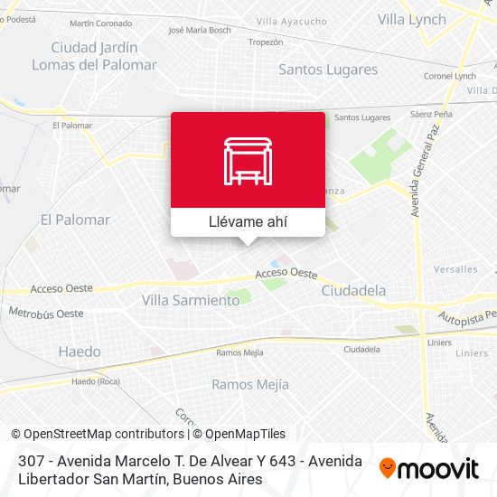 Mapa de 307 - Avenida Marcelo T. De Alvear Y 643 - Avenida Libertador San Martín