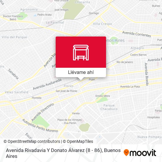 Mapa de Avenida Rivadavia Y Donato Álvarez (8 - 86)