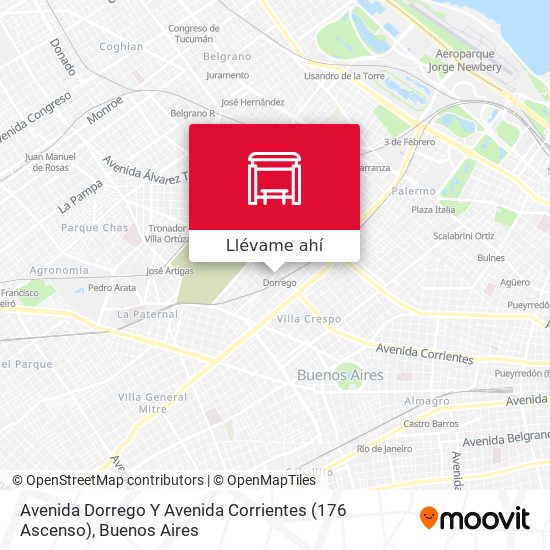 Mapa de Avenida Dorrego Y Avenida Corrientes (176 Ascenso)