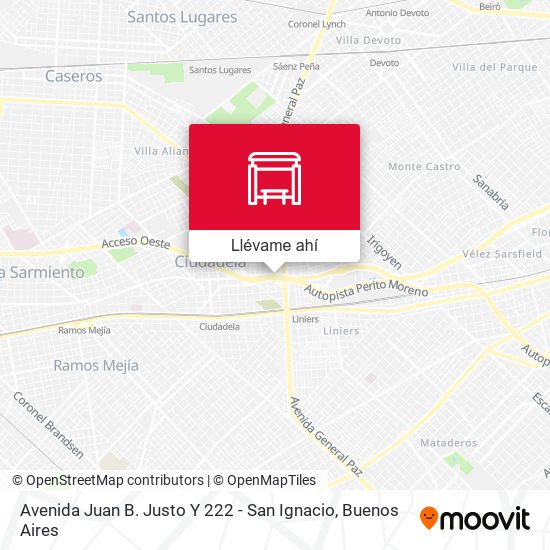 Mapa de Avenida Juan B. Justo Y 222 - San Ignacio