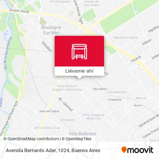 Mapa de Avenida Bernardo Ader, 1024