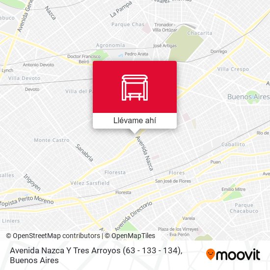 Mapa de Avenida Nazca Y Tres Arroyos (63 - 133 - 134)
