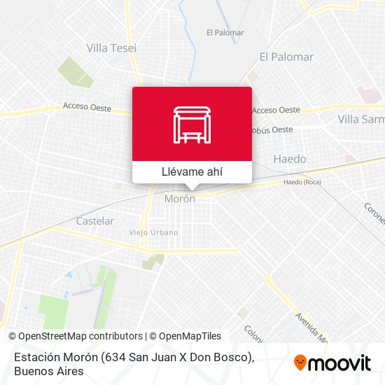 Mapa de Estación Morón (634 San Juan X Don Bosco)