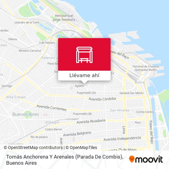Mapa de Tomás Anchorena Y Arenales (Parada De Combis)