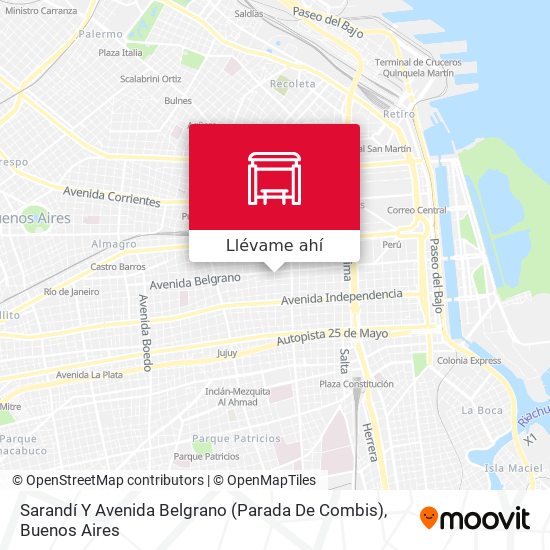 Mapa de Sarandí Y Avenida Belgrano (Parada De Combis)