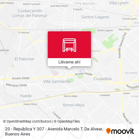 Mapa de 20 - República Y 307 - Avenida Marcelo T. De Alvear