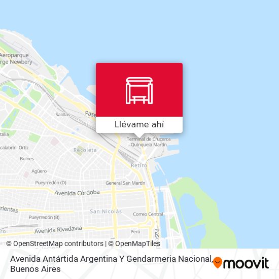 Mapa de Avenida Antártida Argentina Y Gendarmeria Nacional