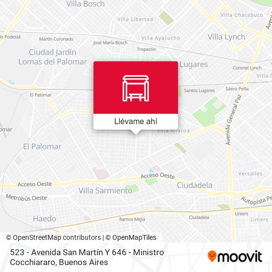 Mapa de 523 - Avenida San Martín Y 646 - Ministro Cocchiararo