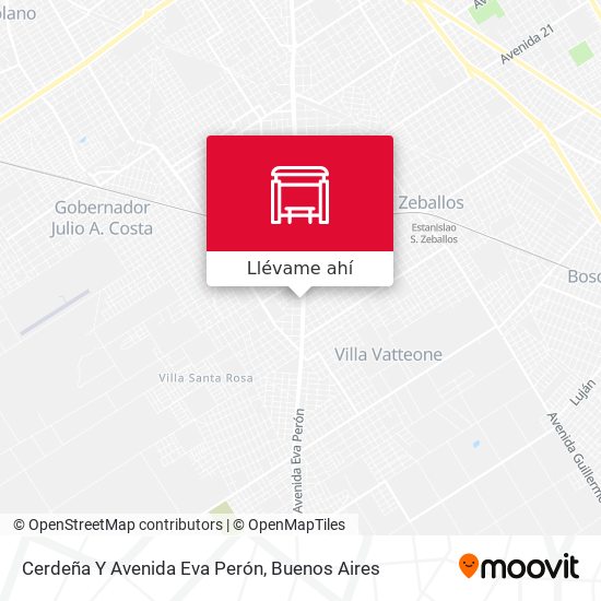 Mapa de Cerdeña Y Avenida Eva Perón