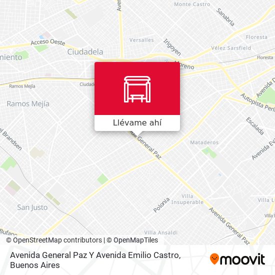 Mapa de Avenida General Paz Y Avenida Emilio Castro