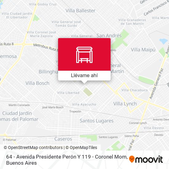 Mapa de 64 - Avenida Presidente Perón Y 119 - Coronel Mom
