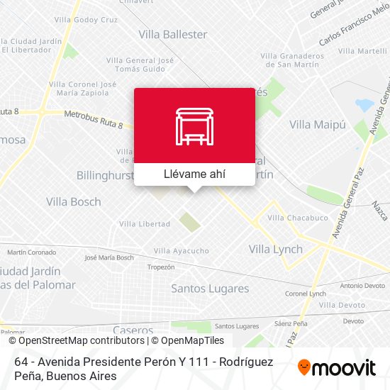 Mapa de 64 - Avenida Presidente Perón Y 111 - Rodríguez Peña