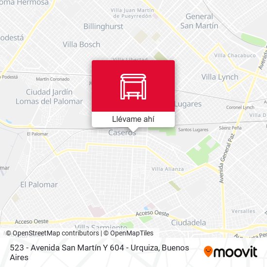 Mapa de 523 - Avenida San Martín Y 604 - Urquiza