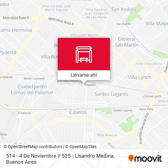 Mapa de 514 - 4 De Noviembre Y 525 - Lisandro Medina