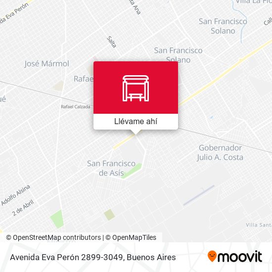 Mapa de Avenida Eva Perón 2899-3049