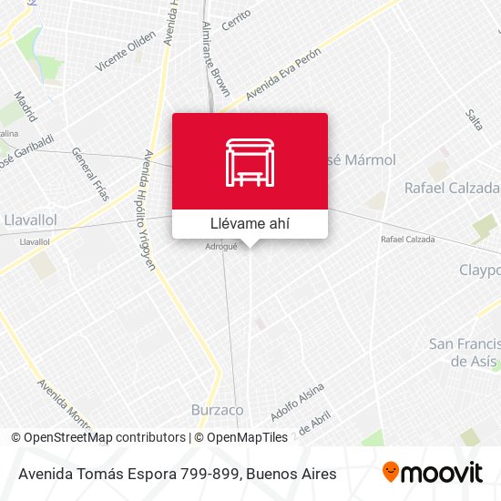 Mapa de Avenida Tomás Espora 799-899