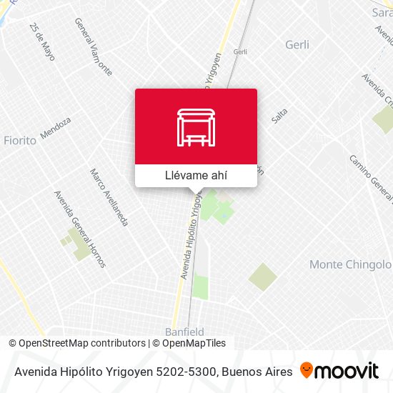 Mapa de Avenida Hipólito Yrigoyen 5202-5300