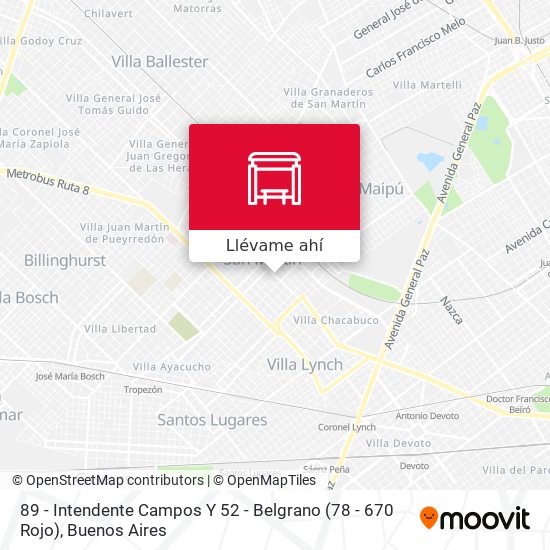 Mapa de 89 - Intendente Campos Y 52 - Belgrano (78 - 670 Rojo)