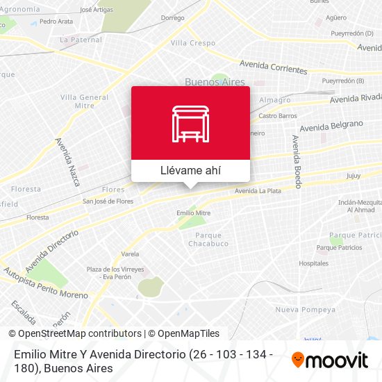 Mapa de Emilio Mitre Y Avenida Directorio (26 - 103 - 134 - 180)