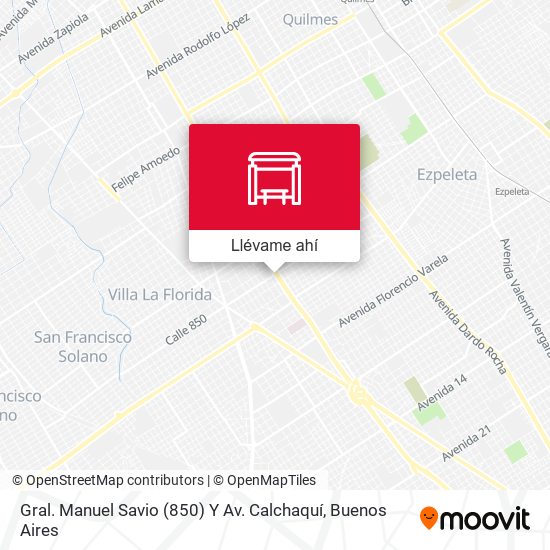 Mapa de Gral. Manuel Savio (850) Y Av. Calchaquí