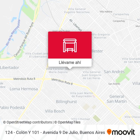 Mapa de 124 - Colón Y 101 - Avenida 9 De Julio