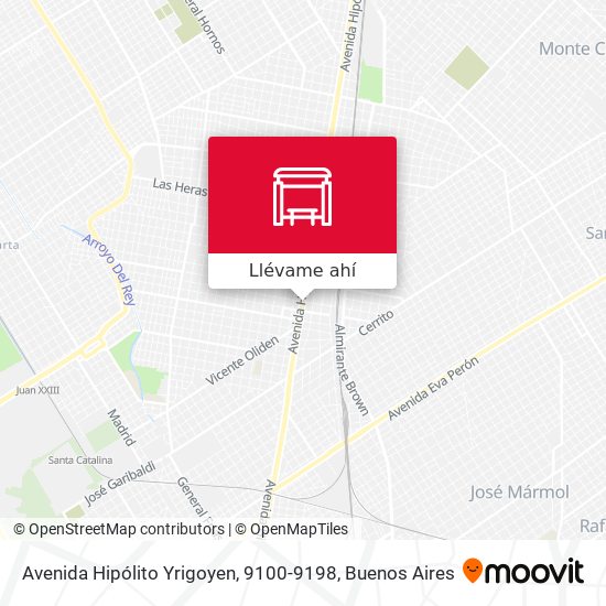 Mapa de Avenida Hipólito Yrigoyen, 9100-9198