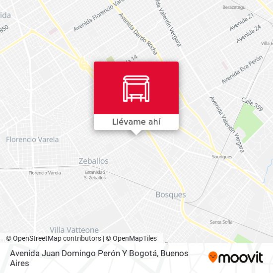 Mapa de Avenida Juan Domingo Perón Y Bogotá