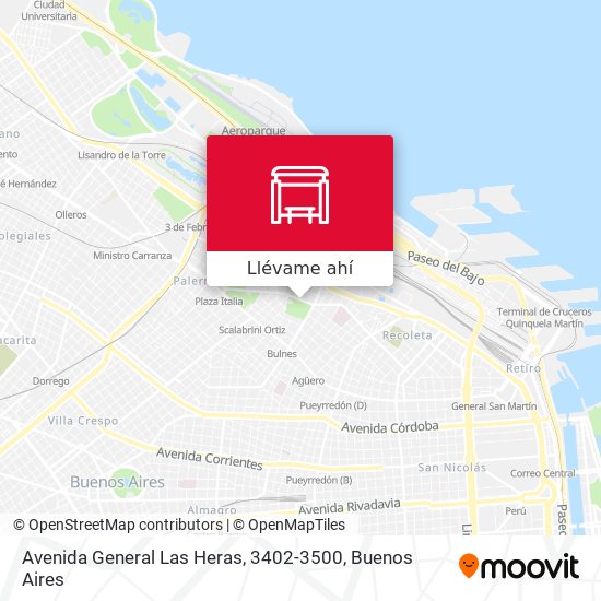 Mapa de Avenida General Las Heras, 3402-3500