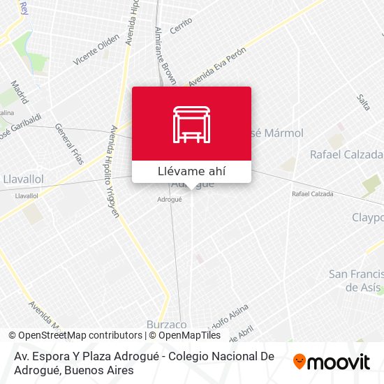 Mapa de Av. Espora Y Plaza Adrogué - Colegio Nacional De Adrogué