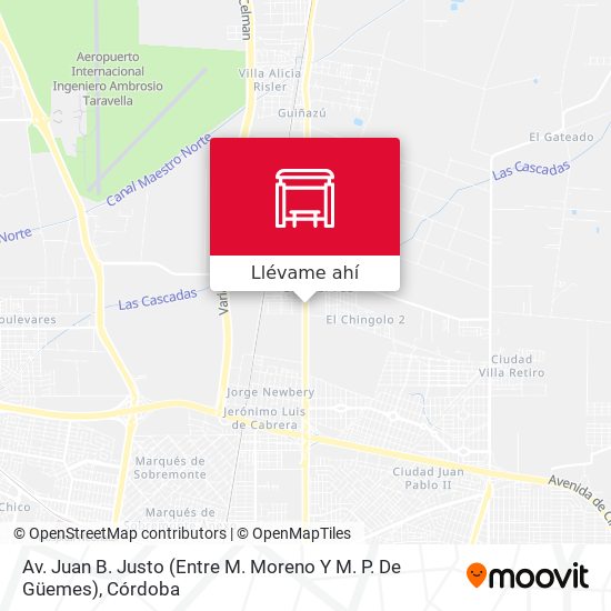 Mapa de Av. Juan B. Justo (Entre M. Moreno Y M. P. De Güemes)