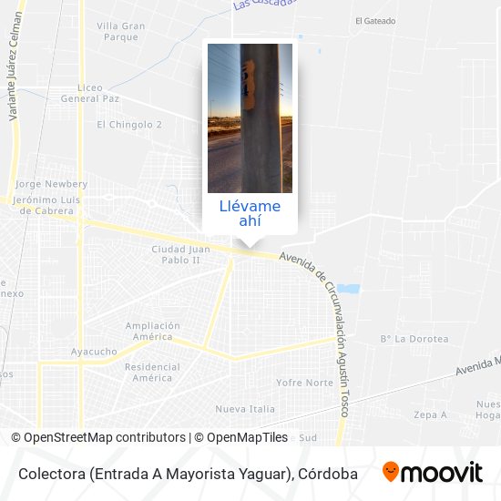 Mapa de Colectora (Entrada A Mayorista Yaguar)