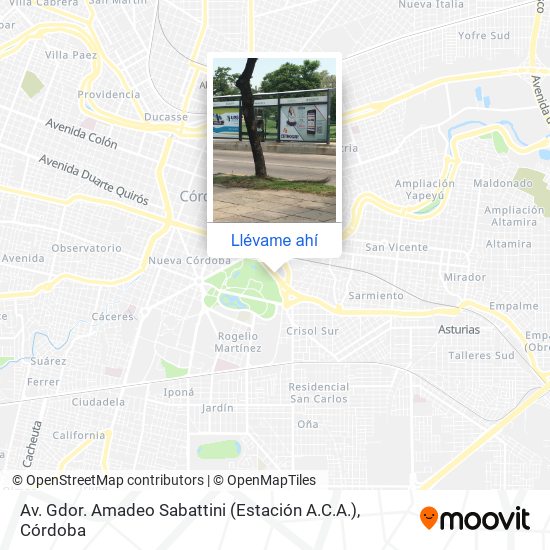 Mapa de Av. Gdor. Amadeo Sabattini (Estación A.C.A.)