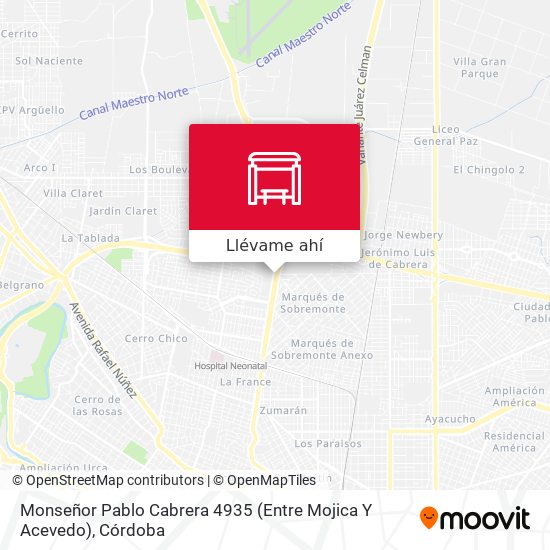 Mapa de Monseñor Pablo Cabrera 4935 (Entre Mojica Y Acevedo)